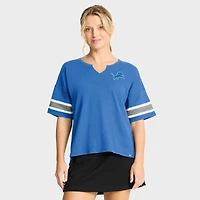 Women's Fanatics Blue Detroit Lions Redzone Curl Route T-Shirt