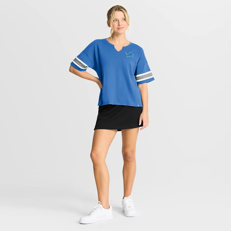 Women's Fanatics Blue Detroit Lions Redzone Curl Route T-Shirt