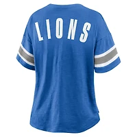 T-shirt Fanatics bleu pour femme, motif Redzone Curl Route des Lions de Detroit
