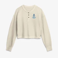 Women's Fanatics Cream Detroit Lions Relaxed Cropped Long Sleeve Shirt
