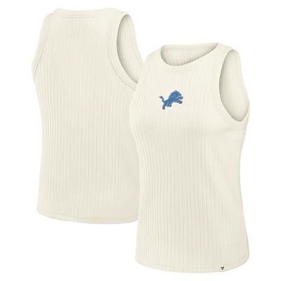 Débardeur côtelé tri-blend crème Fanatics pour femme, motif Detroit Lions Star Play