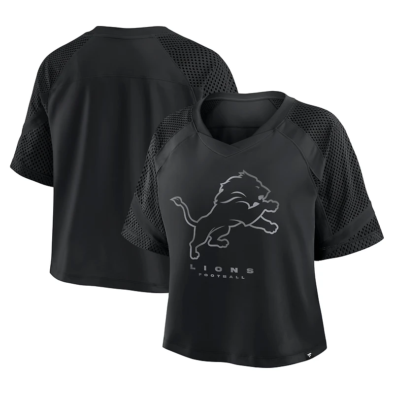 Maillot surdimensionné à col en V et raglan Fanatics pour femme des Lions de Detroit