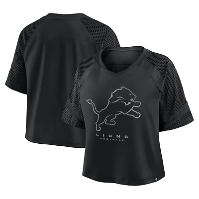 Maillot surdimensionné à col en V et raglan Fanatics pour femme des Lions de Detroit