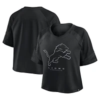 Maillot surdimensionné à col en V et raglan Fanatics pour femme des Lions de Detroit