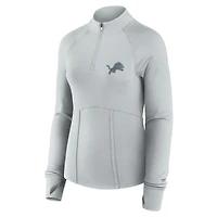 Veste zippée à quart de tour Fanatics Detroit Lions pour femme, gris