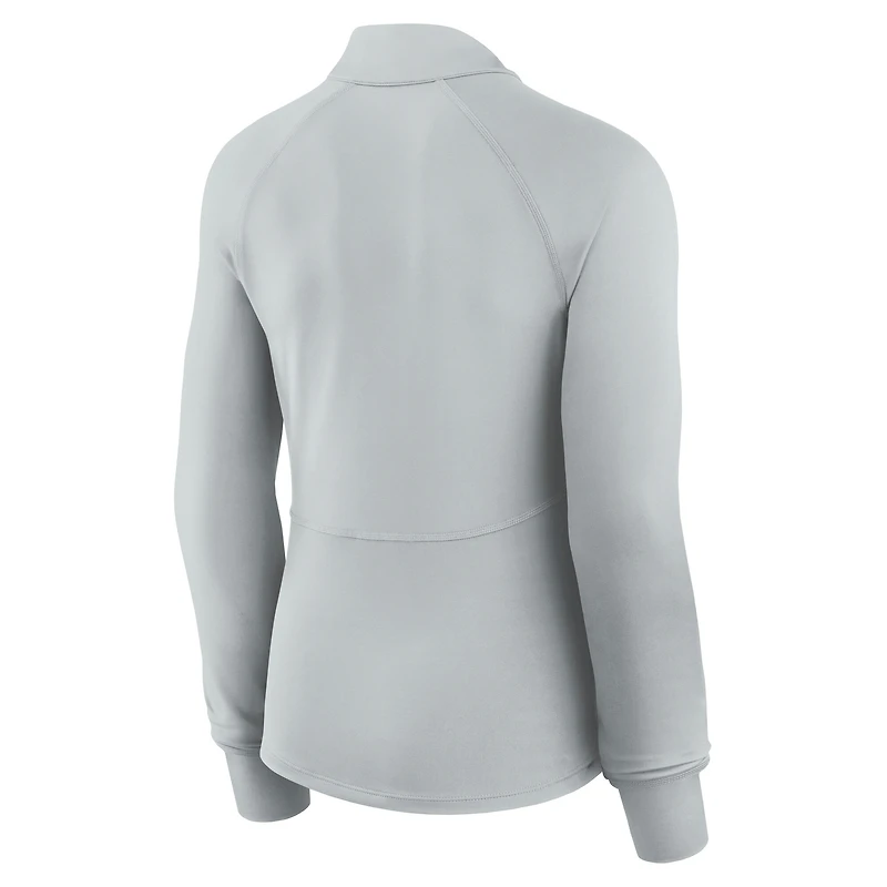 Women's Fanatics  Gray Detroit Lions Elements Raglan Quarter-Zip Jacket