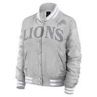 Women's Fanatics  Gray Detroit Lions Elements Wave Full-Snap Jacket
