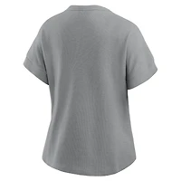 Women's Fanatics Heather Gray Detroit Lions Oversized Hometown Premium Henley Shirt