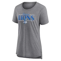 T-shirt tri-blend gris chiné Fanatics pour femme Detroit Lions Up the Middle