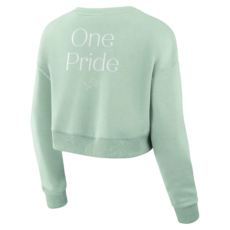 Sweat-shirt court Fanatics Mint Detroit Lions Studio Tri-Blend pour femme
