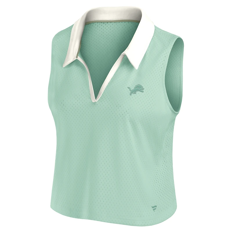Débardeur à col en V Studio Wellness pour femme Fanatics Mint Detroit Lions