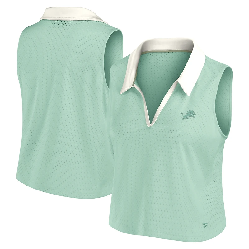 Women's Fanatics Mint Detroit Lions Studio Wellness V-Neck Tank Top