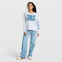 T-shirt à manches longues Fanatics blanc pour femme, motif Hometown Legacy des Lions de Detroit