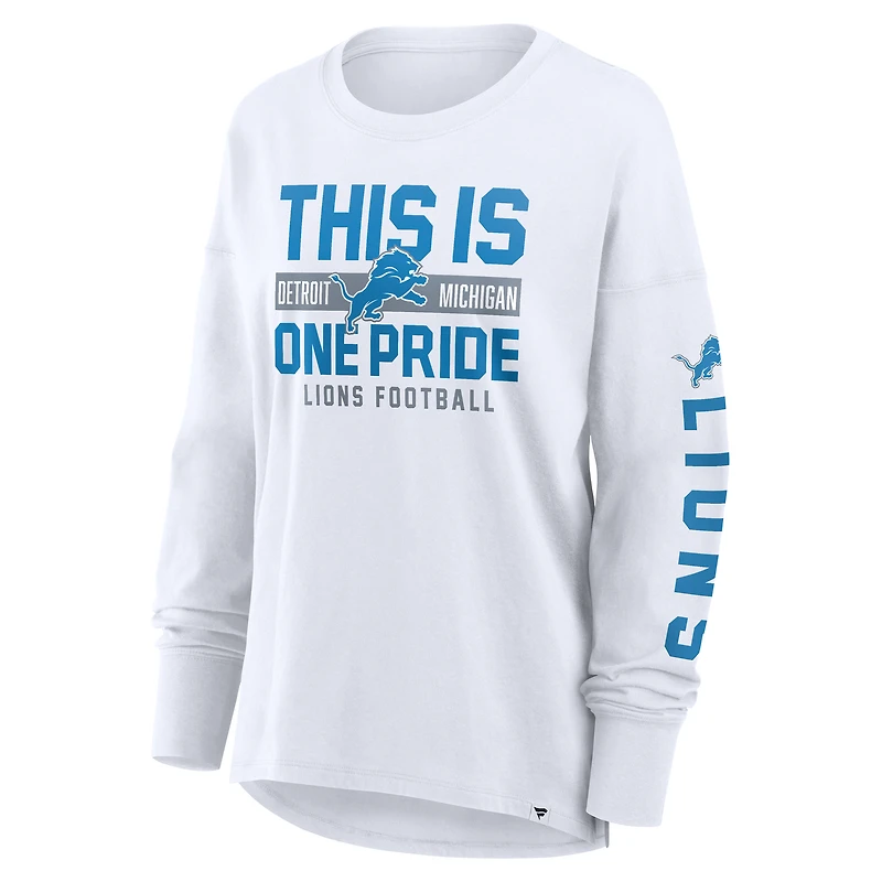 Women's Fanatics White Detroit Lions Hometown Legacy Long Sleeve T-Shirt