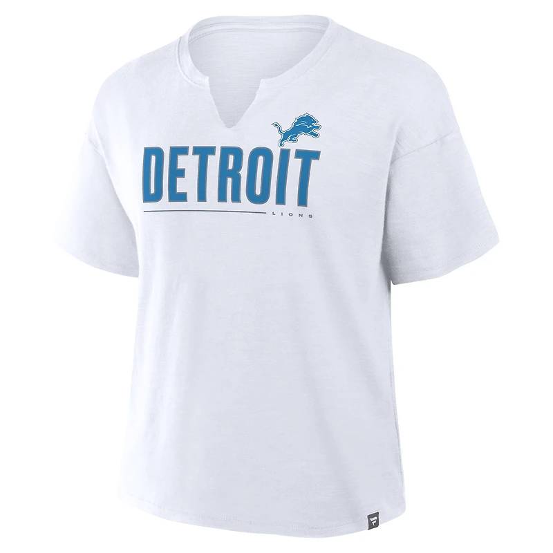 T-shirt boxy blanc Fanatics Redzone des Lions de Detroit pour femme