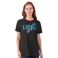 T-shirt tri-blend Performance Jacey G-III 4Her par Carl Banks pour femme, noir, des Lions de Detroit