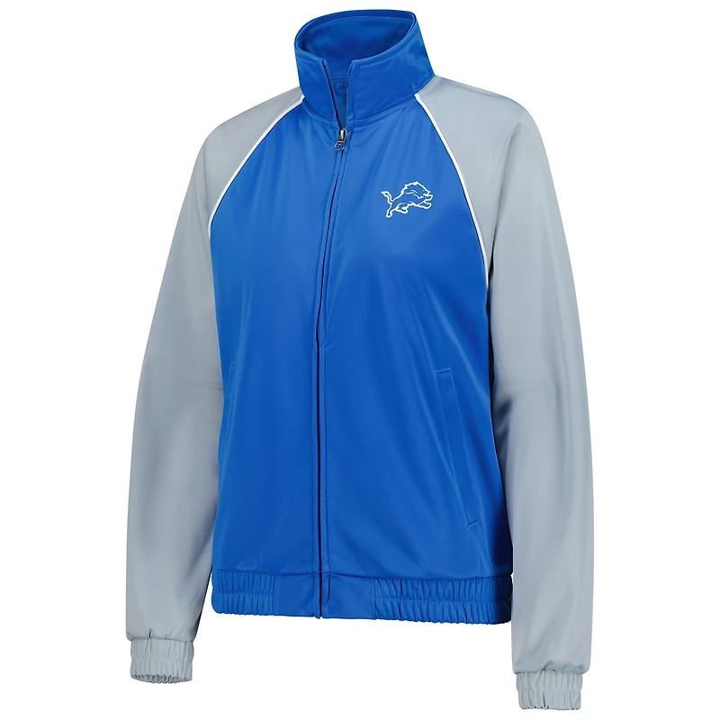 Women's G-III 4Her by Carl Banks Blue Detroit Lions Replay Full-Zip Track Jacket