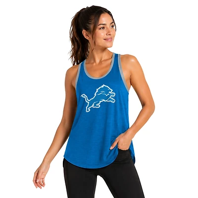 Women's G-III 4Her by Carl Banks Blue Detroit Lions Tater II Racerback Tank Top