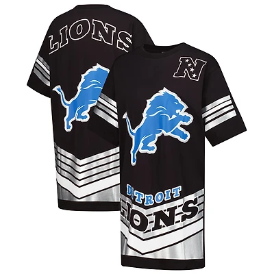 Women's Gameday Couture Black Detroit Lions Perfect Score Vintage T-Shirt Dress