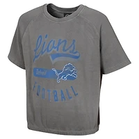 Haut à manches courtes délavé minéral gris Detroit Lions pour femme