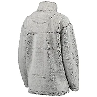 Women's Gray Detroit Lions Sherpa Quarter-Zip Pullover Jacket