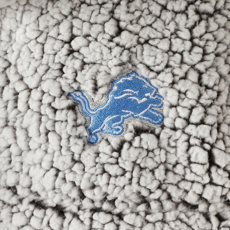 Women's Gray Detroit Lions Sherpa Quarter-Zip Pullover Jacket