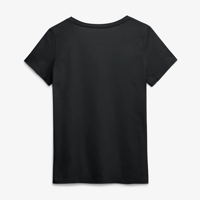 T-shirt à col en V noir logo Detroit Lions pour femme