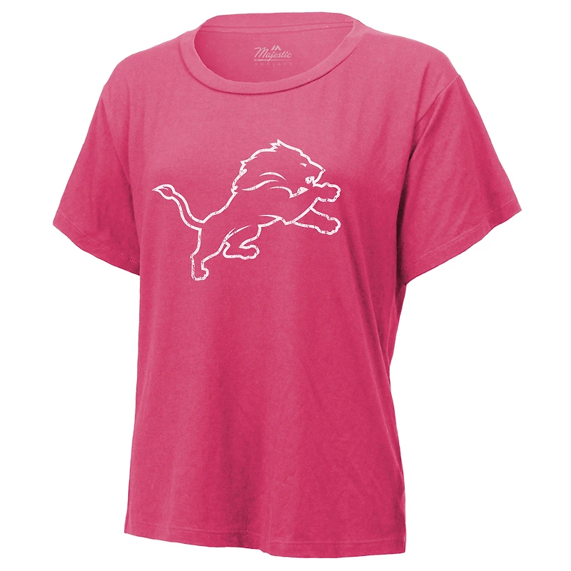 T-shirt Majestic Threads pour femme avec nom et numéro Amon-Ra St. Brown Pink Detroit Lions