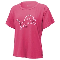 T-shirt Majestic Threads pour femme avec nom et numéro Amon-Ra St. Brown Pink Detroit Lions