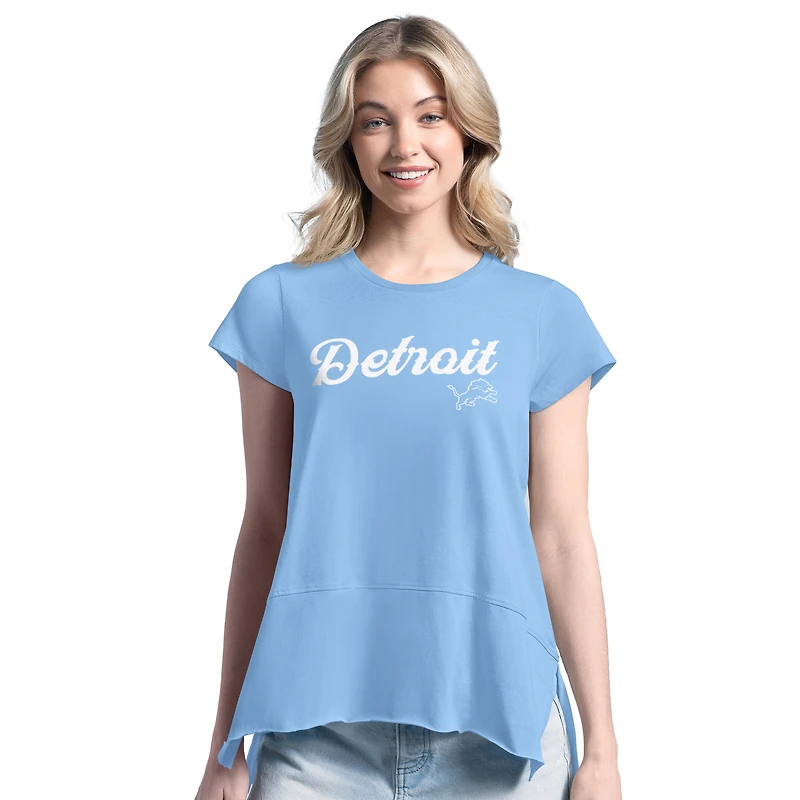 T-shirt bleu clair pour femme Margaritaville Detroit Lions Gametime Is Paradise