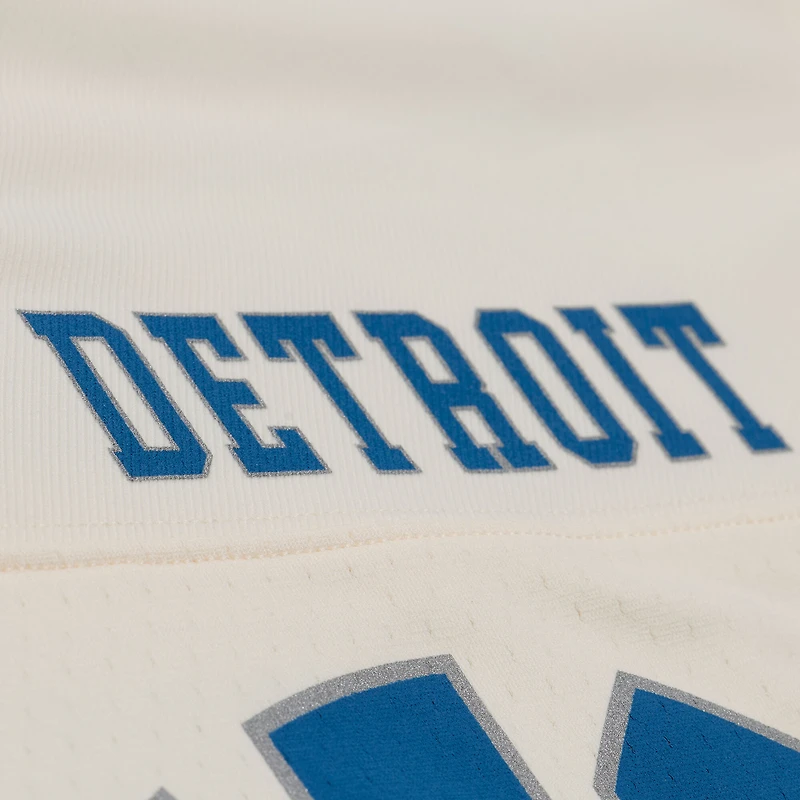 Women's Mitchell & Ness Barry Sanders Cream Detroit Lions Retired Player Cropped Fashion Jersey