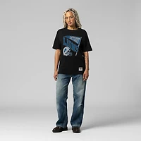 Women's Mitchell & Ness  Black Detroit Lions Team Dynamic Boyfriend T-Shirt