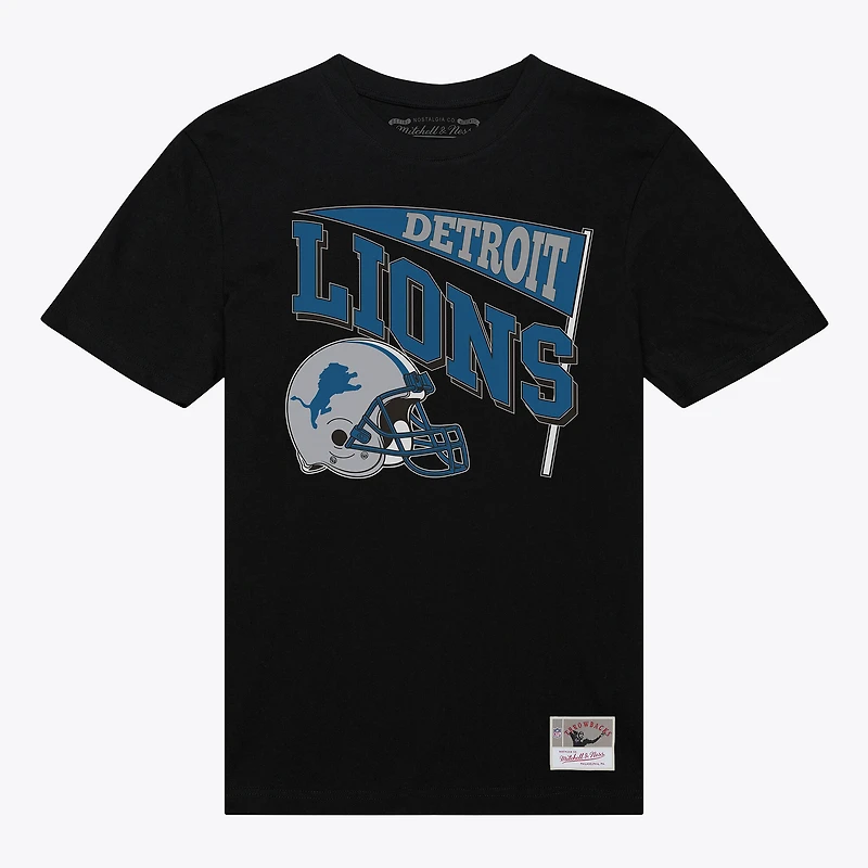 T-shirt noir dynamique pour femme Mitchell & Ness, motif petit ami des Detroit Lions