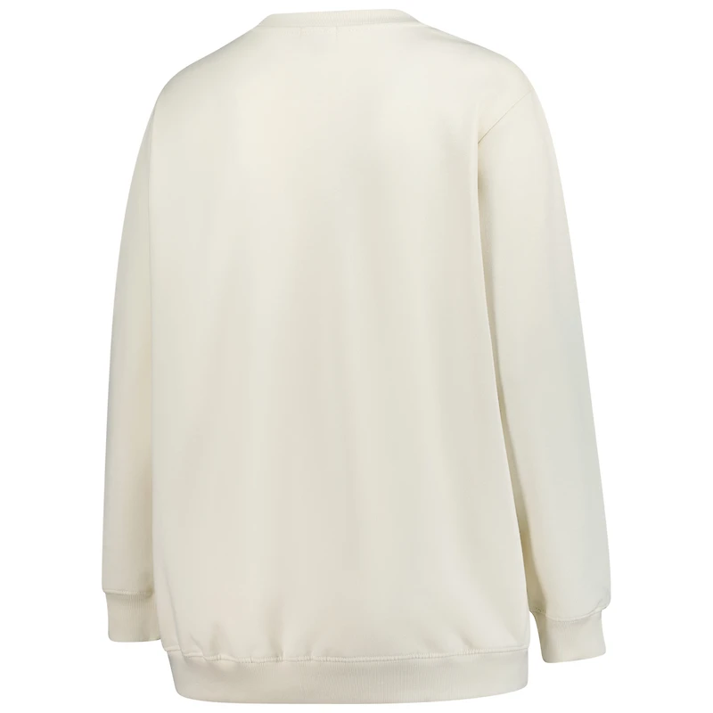 Sweat-shirt Mitchell & Ness crème Detroit Lions grande taille pour femme, motif étoile filante