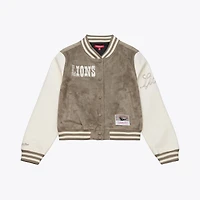 Women's Mitchell & Ness  Tan Detroit Lions Full-Snap Varsity Jacket