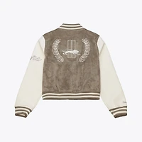 Women's Mitchell & Ness  Tan Detroit Lions Full-Snap Varsity Jacket