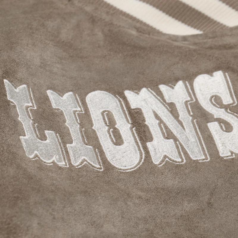 Women's Mitchell & Ness  Tan Detroit Lions Full-Snap Varsity Jacket