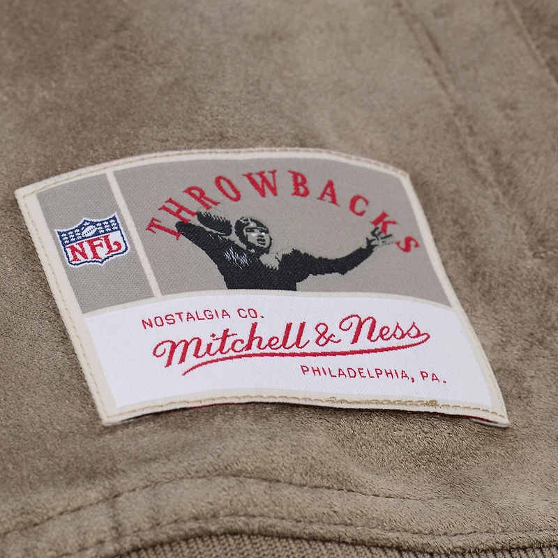 Women's Mitchell & Ness  Tan Detroit Lions Full-Snap Varsity Jacket