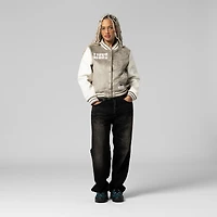 Women's Mitchell & Ness  Tan Detroit Lions Full-Snap Varsity Jacket