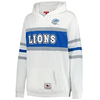 Women's Mitchell & Ness White Detroit Lions Plus Head Coach Throwback Pullover Hoodie