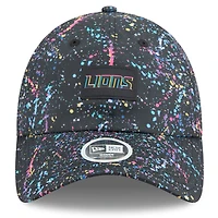 Women's New Era  Black Detroit Lions 2025 NFL Crucial Catch Pony Tail Adjustable Hat