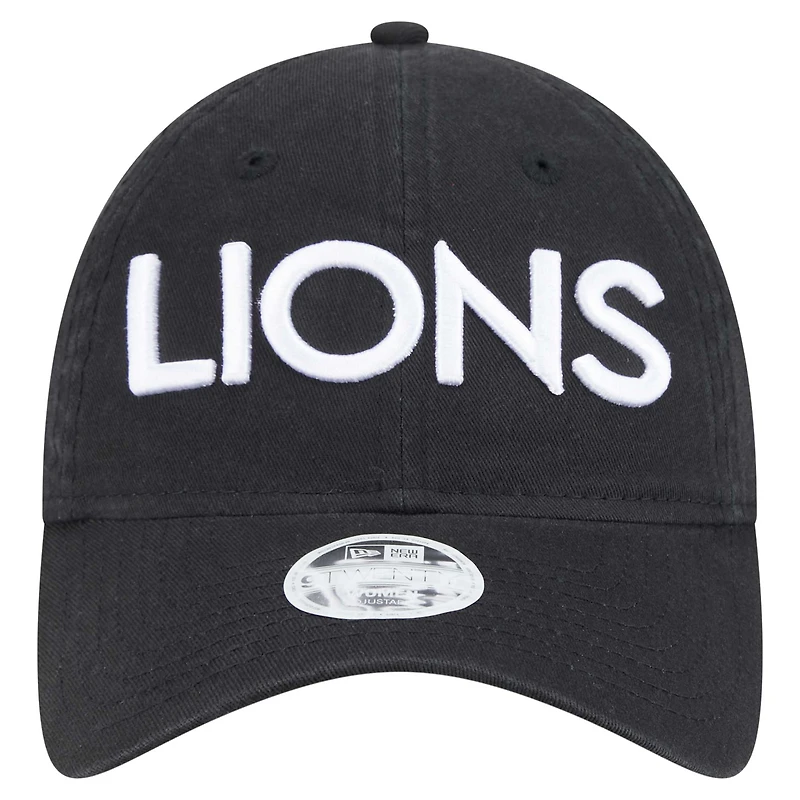 Women's New Era Black Detroit Lions Cece 9TWENTY Adjustable Hat