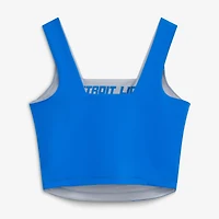 Women's New Era Blue/Silver Detroit Lions Reversible Cropped Sport Classics Tank Top
