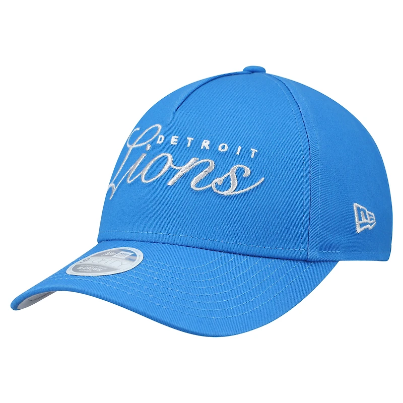 Casquette ajustable New Era 9FORTY M-Crown A-Frame bleu métallisé des Lions de Detroit pour femme