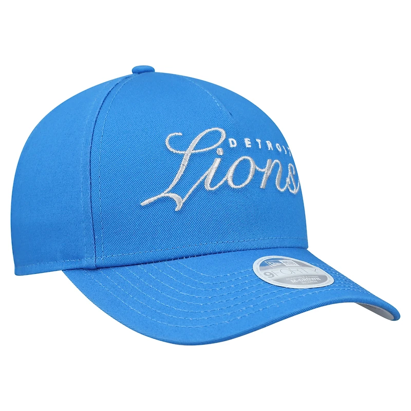 Casquette ajustable New Era 9FORTY M-Crown A-Frame bleu métallisé des Lions de Detroit pour femme