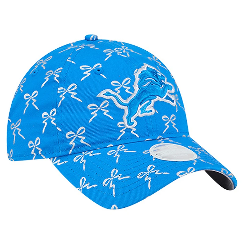 Casquette ajustable 9TWENTY pour femme New Era avec ruban bleu des Lions de Detroit