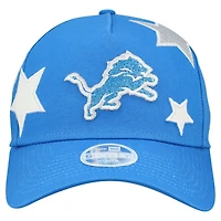 Women's New Era  Blue Detroit Lions  Stardom A-Frame 9FORTY Adjustable Hat