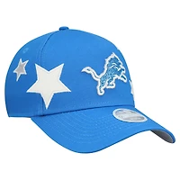 Casquette ajustable New Era 9FORTY Stardom A-Frame bleue des Lions de Detroit pour femme