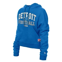 Sweat à capuche boxy bleu Detroit Lions de New Era pour femme