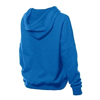 Women's New Era Blue Detroit Lions Throwback Boxy Hoodie Sweatshirt